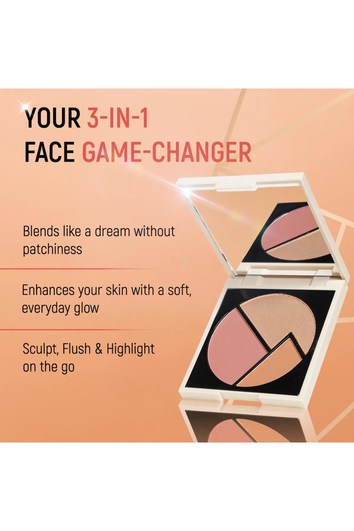 Trio Touch Bronze Blush-Highlight Palette-CTT001