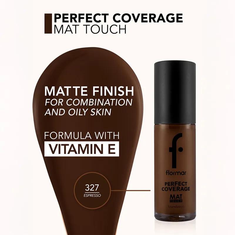 Flormar NP Perfect Coverage Mat Touch Fdt - 327 Espresso