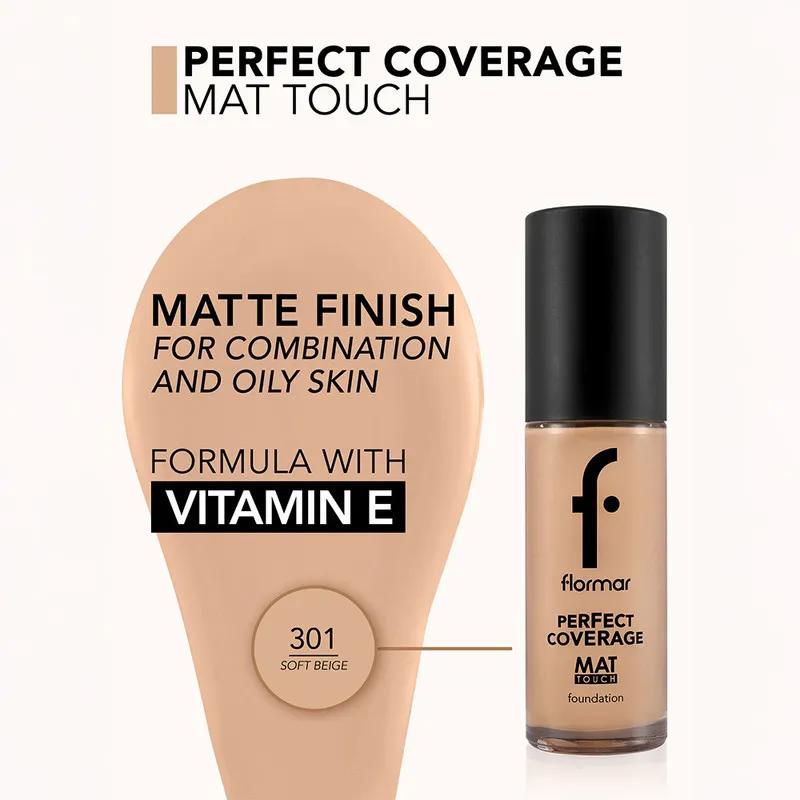 Flormar NP Perfect Coverage Mat Touch Fdt - 301 Soft Beige