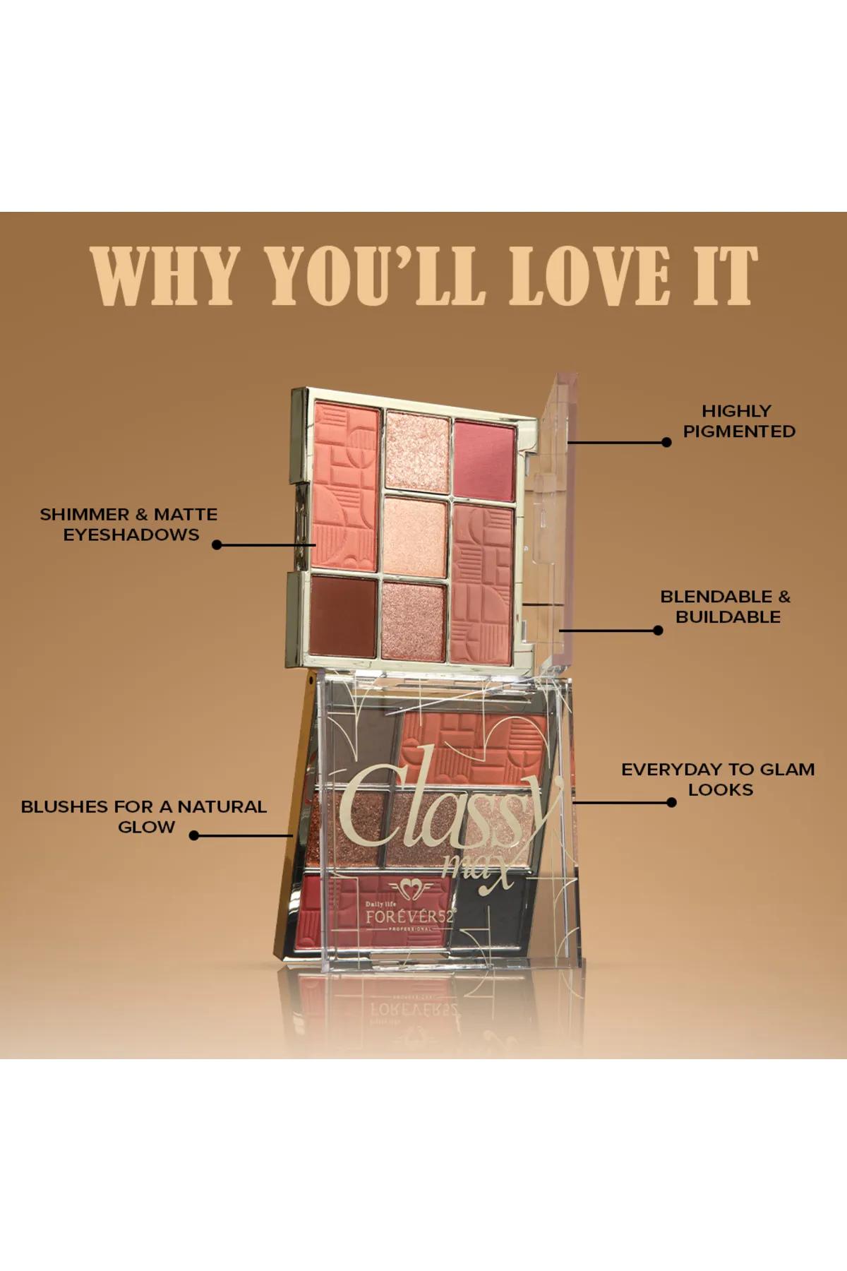 Forever52 Classy Max 2 Color Blush + 5 Color Eyeshadow Palette-Multi-4
