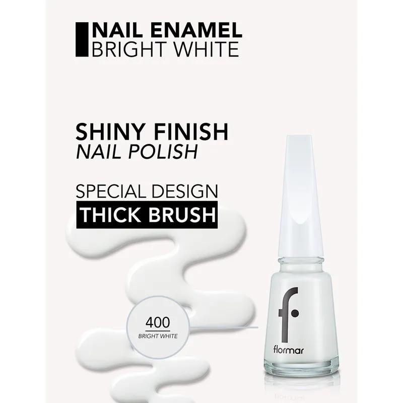 Flormar Nail Enamel - 400 Bright white