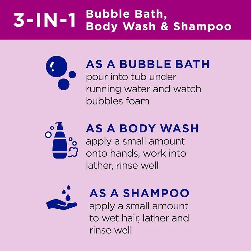 Dr Teal's Kids 3 in 1 Bubble Bath, Body Wash & Shampoo Oat & Milk Bath 591Ml