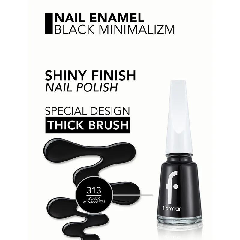 Flormar Nail Enamel - 313 Black Minimalism
