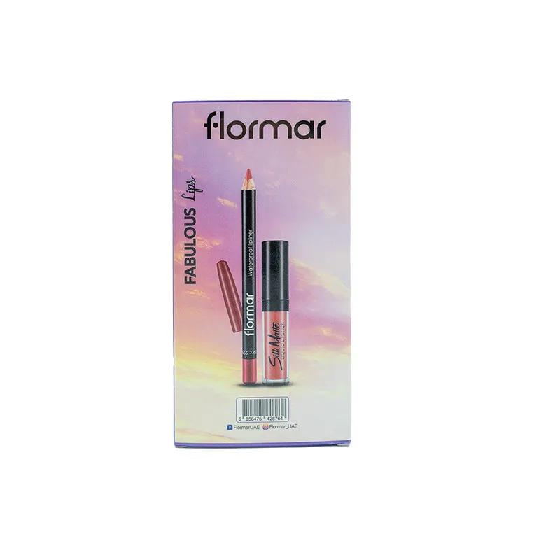 Flormar Waterproof Lipliner Pencil Astd + Silk Matte Liquid Lipstick Astd