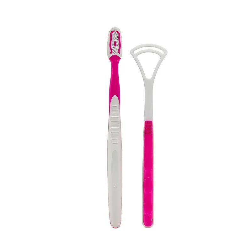 Enfresh Tongue cleaner w/Toothbrush - PINK