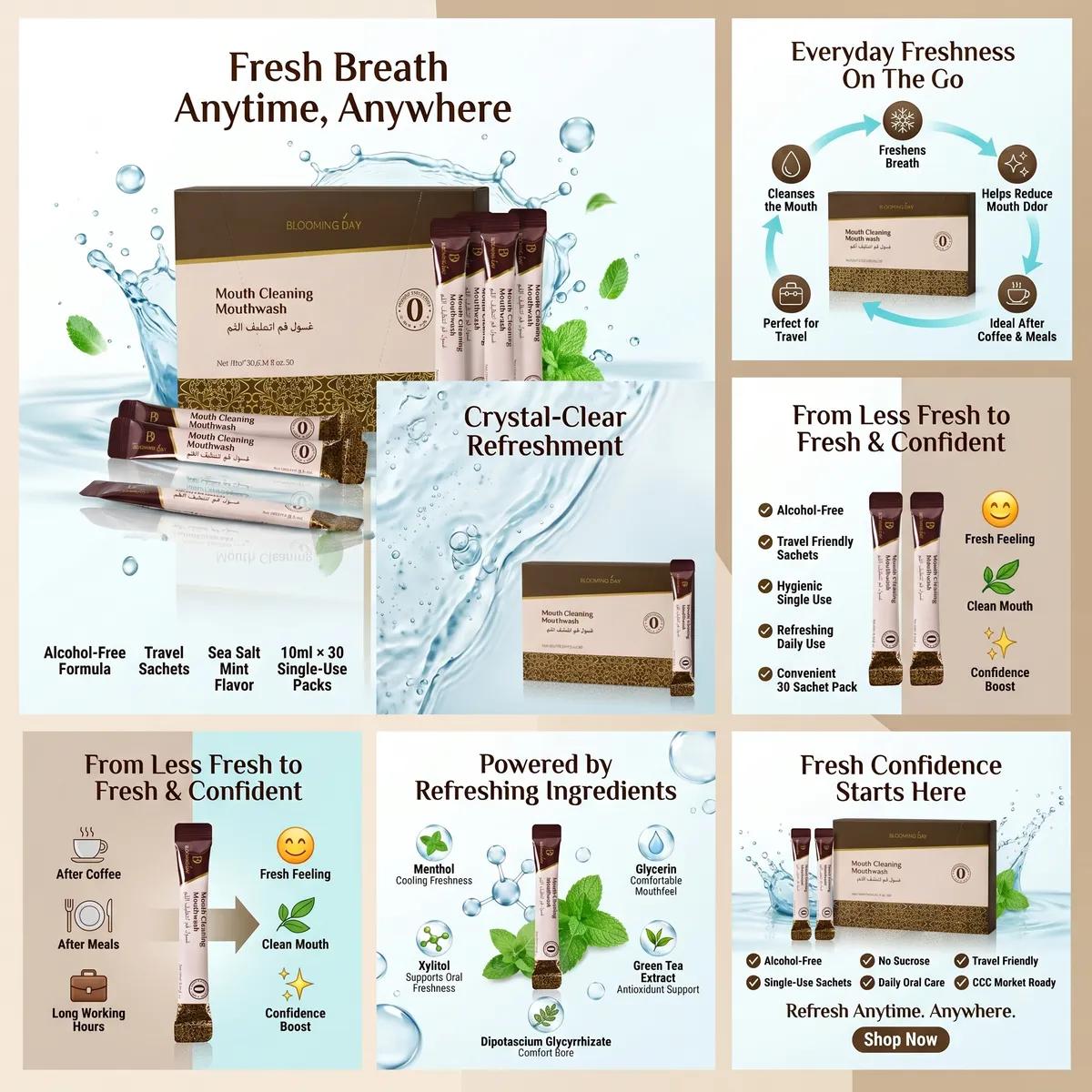 Blooming Day Mouth Cleansing Mouthwash 10ml * 30 Sachets
