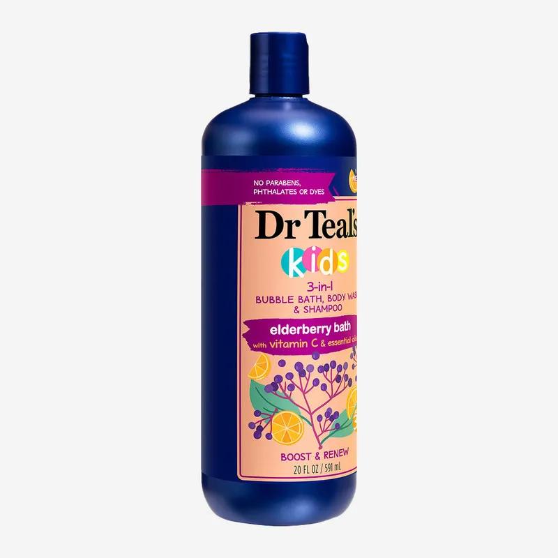 Dr Teal's Kids 3 in 1 Bubble Bath, Body Wash & Shampoo Oat & Milk Bath 591Ml