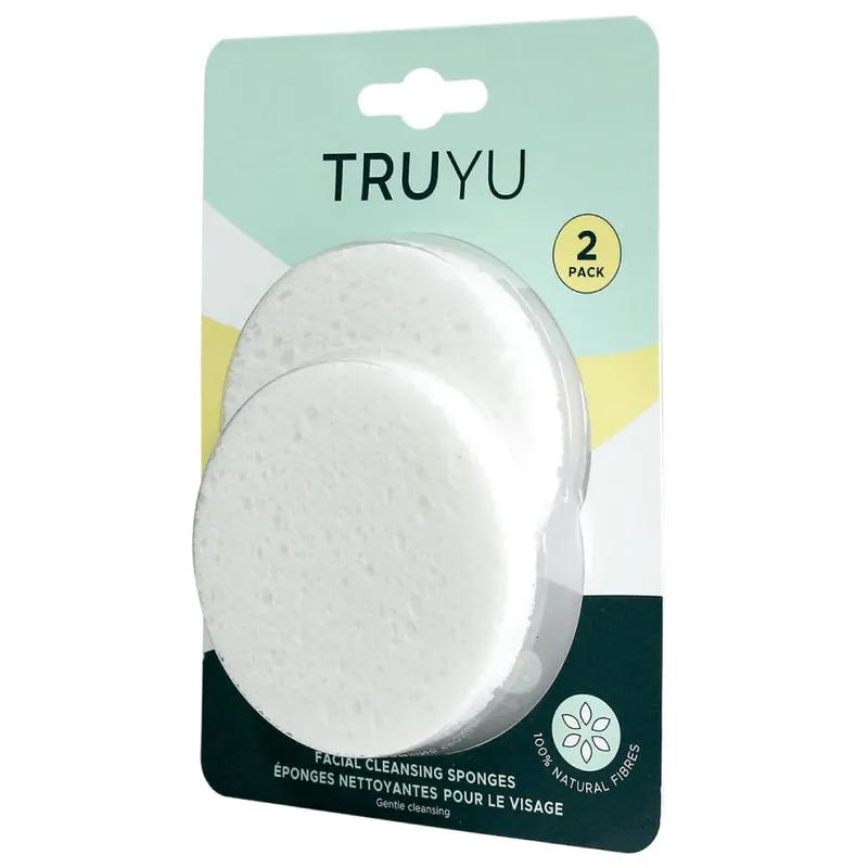 Qvs ( TRUYU ) 2 Natural Cellulose Facial Cleansing Sponges (Small)