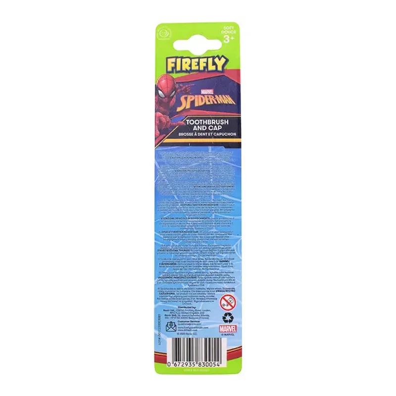 Firefly Marvel - Spiderman Sclpted Toothbrush & Cap New
