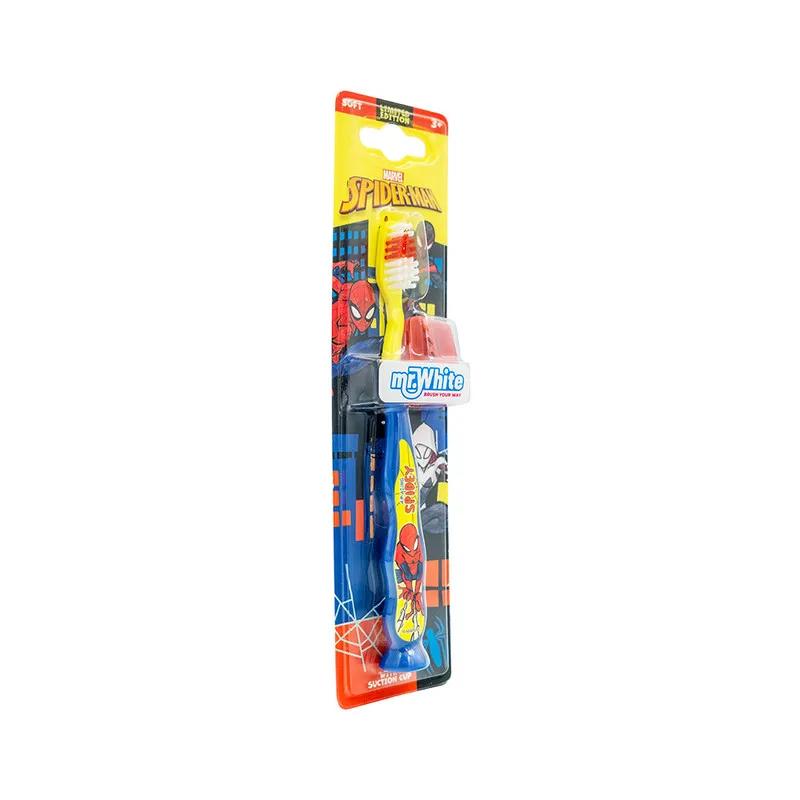 Mr.White Spiderman Manual Toothbrush With Suction Cup