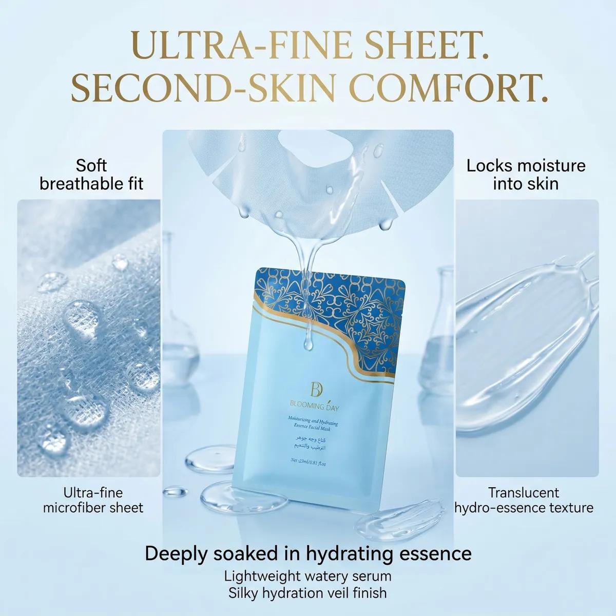 Blooming Day Moisturizing and Hydrating Essence Facial Mask 23ml*5pcs