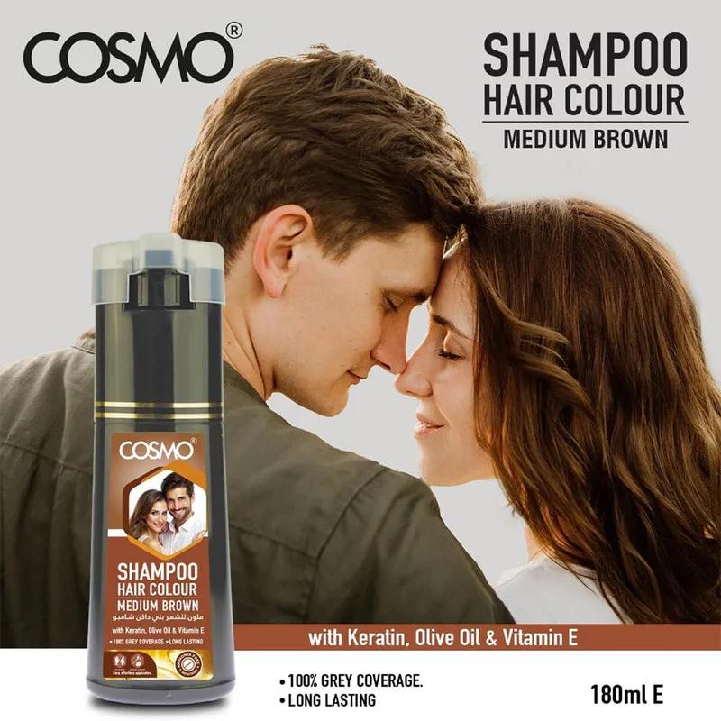 Cosmo Hair Colour Shampoo Medium Brown 180Ml