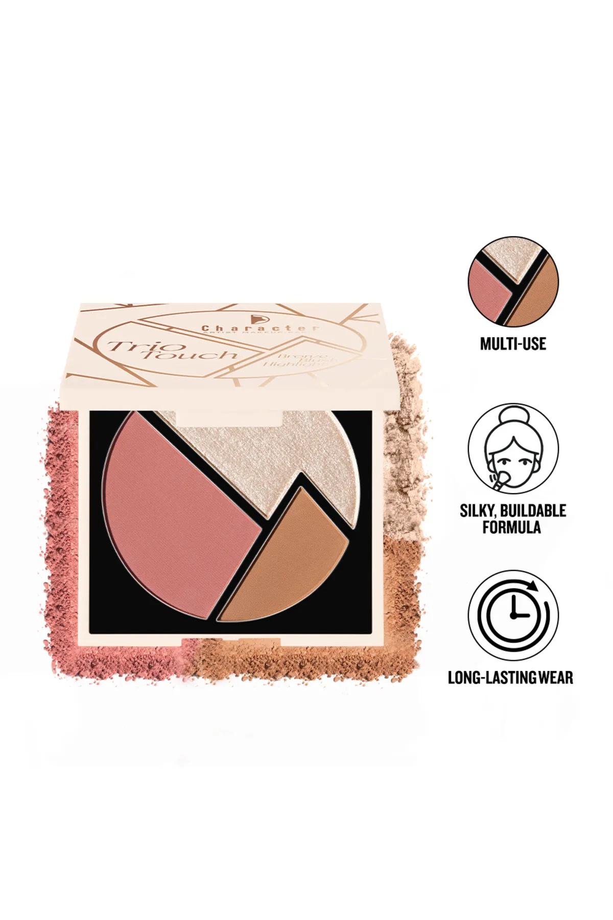 Trio Touch Bronze Blush-Highlight Palette-CTT001