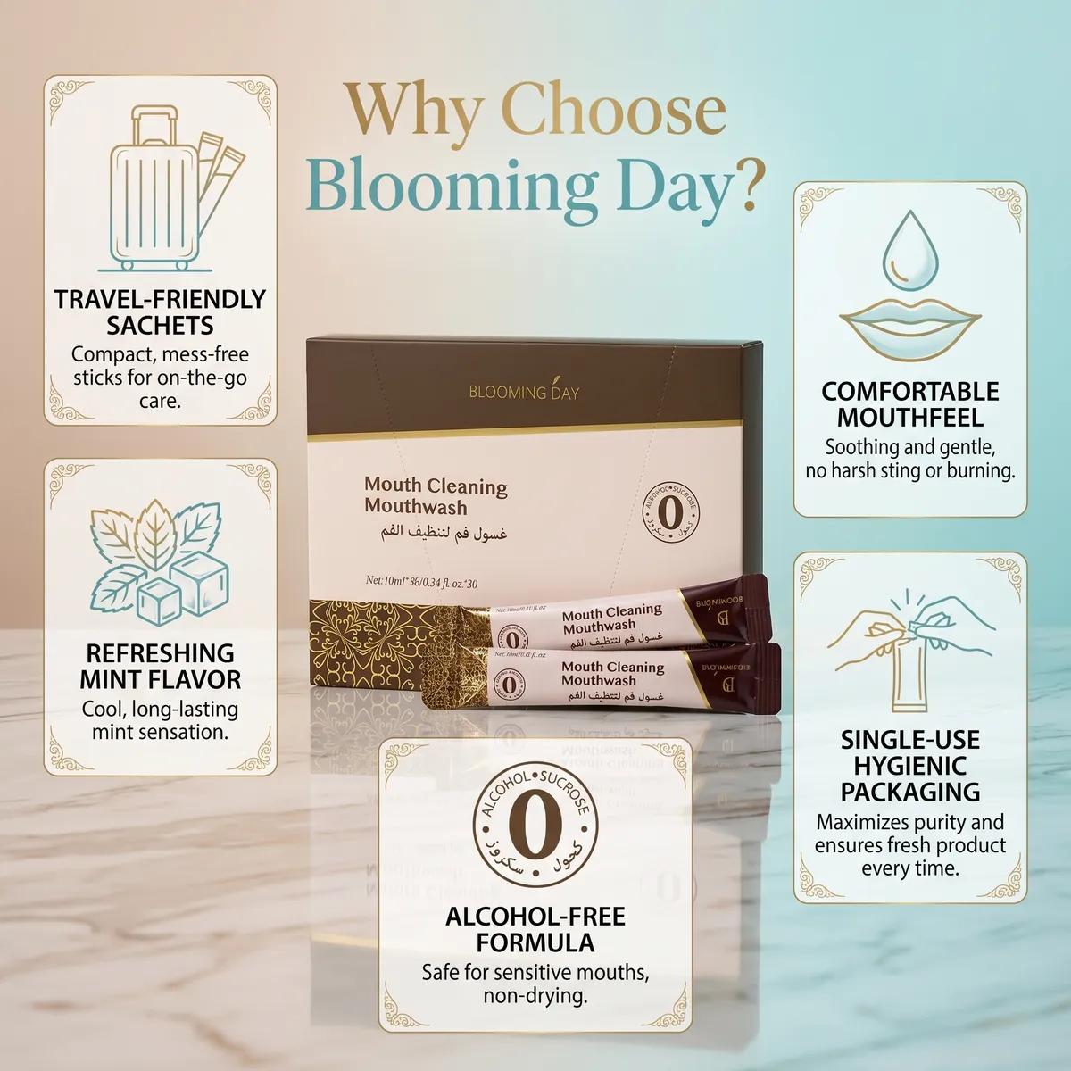 Blooming Day Mouth Cleansing Mouthwash 10ml * 30 Sachets
