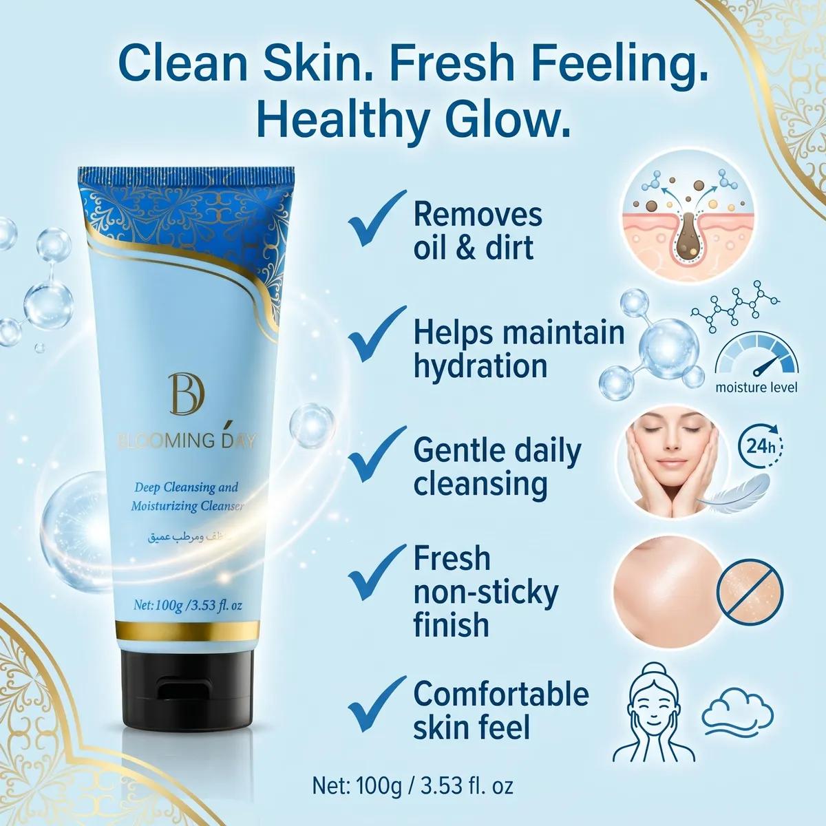 BLOOMING DAY Deep Cleansing and Moisturizing Cleanser 100gm Face Wash