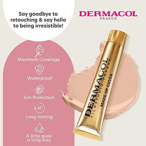 Dermacol Full Coverage Foundation | Long Lasting Waterproof Makeup Cover Cream SPF30 | Hypoallergenic & Light Weight Liquid | Tattoo-8