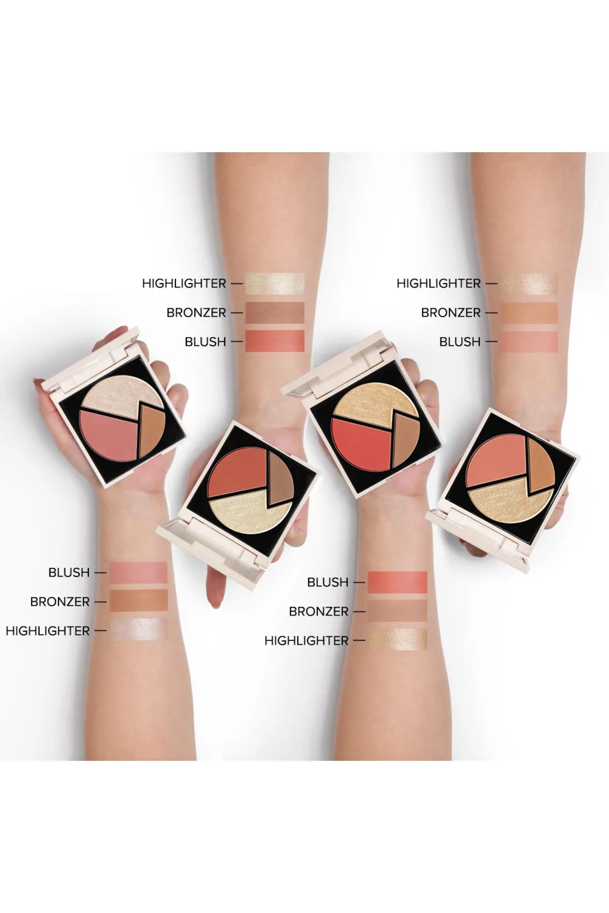 Trio Touch Bronze Blush-Highlight Palette-CTT001