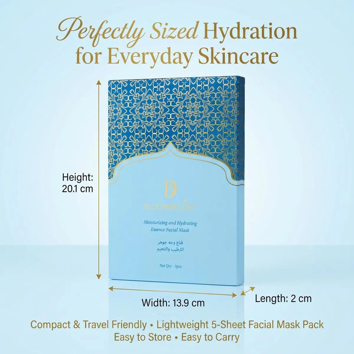 Blooming Day Moisturizing and Hydrating Essence Facial Mask 23ml*5pcs