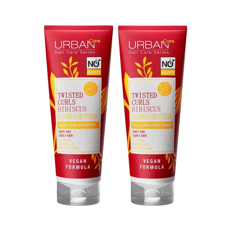 Urban Care Twisted Curls Hibiscus & Shea Butter Shampoo 250ml + Conditioner 250ml Free