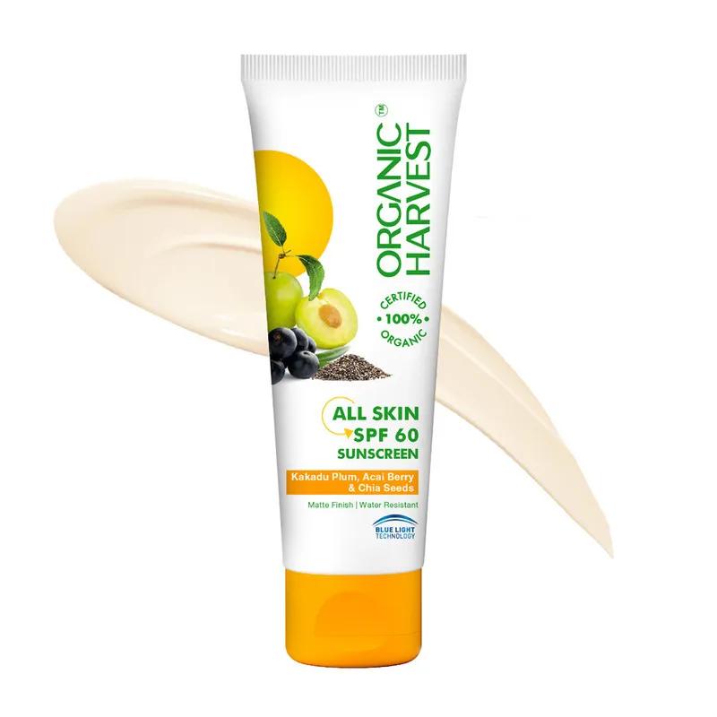Organic Harvest All Skin SPF 60 Sunscreen-Kakadu Plum,Acai Berry & Chia Seeds 100Gm