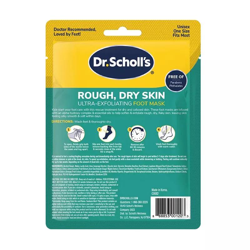 Dr. Scholl's Rough-Dry Skin-Ultra Exfoliating Foot Mask 1.55 Oz 1 pair