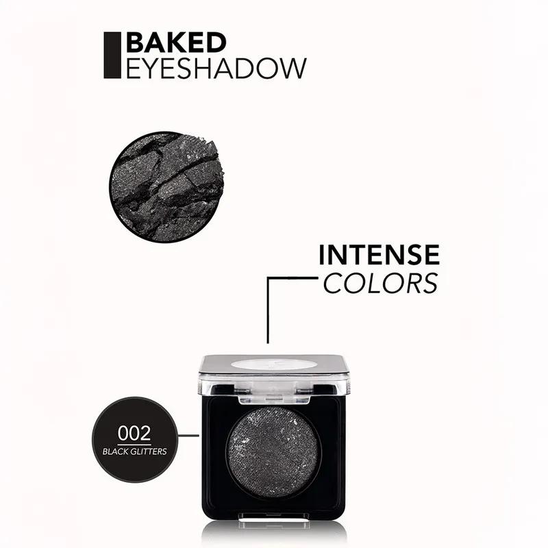 Flormar NP Baked Eyeshadow - 002 Black Glitters
