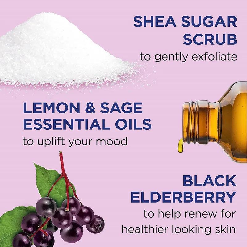 Dr Teal's Shea Sugar Body Scrub Black Elderberry 538g