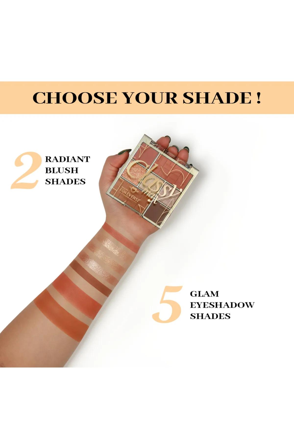 Classy Max 2 Color Blush + 5 Color Eyeshadow Palette-Multi-3