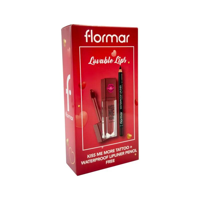 Flormar Kiss Me More Tattoo + Waterproof Lipliner Pencil Free For Valentines