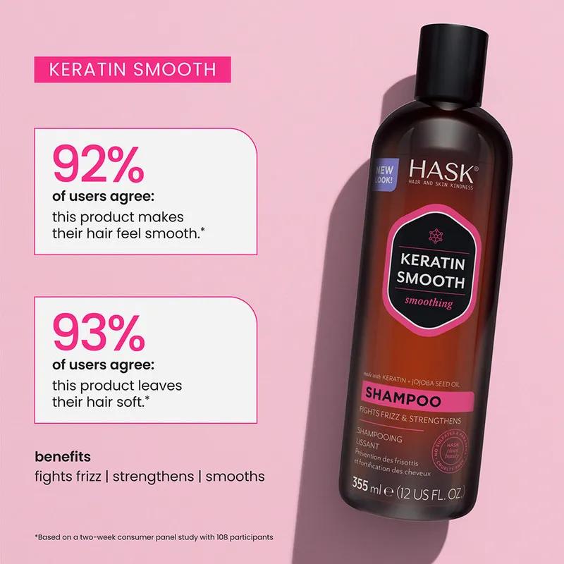 Hask Keratin Protein Smoothing Shampoo 355ml