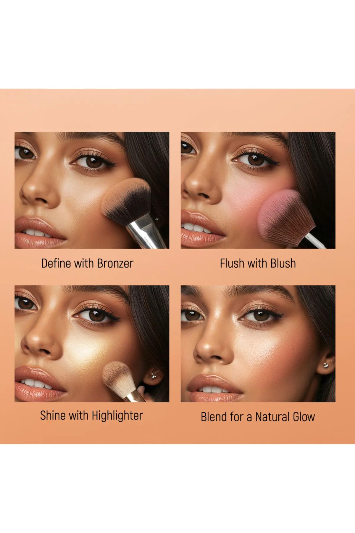 Character Trio Touch Bronze Blush-Highlight Palette-CTT003