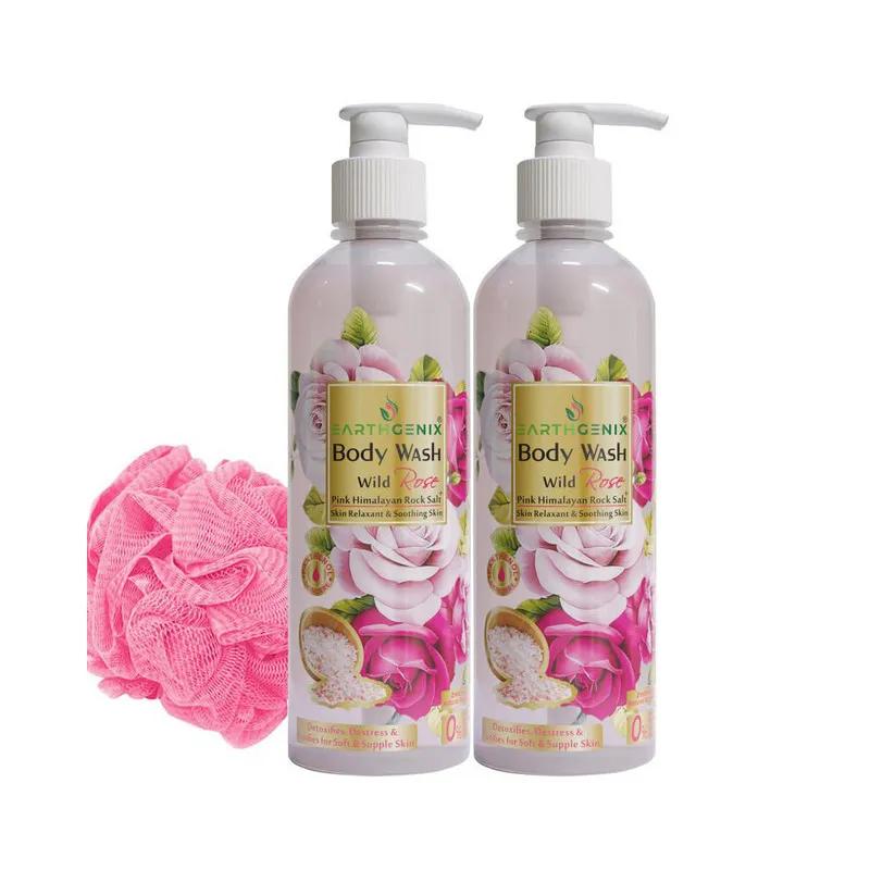 Earthgenix Wild Rose Body Wash 500mlX2pc with Loofah