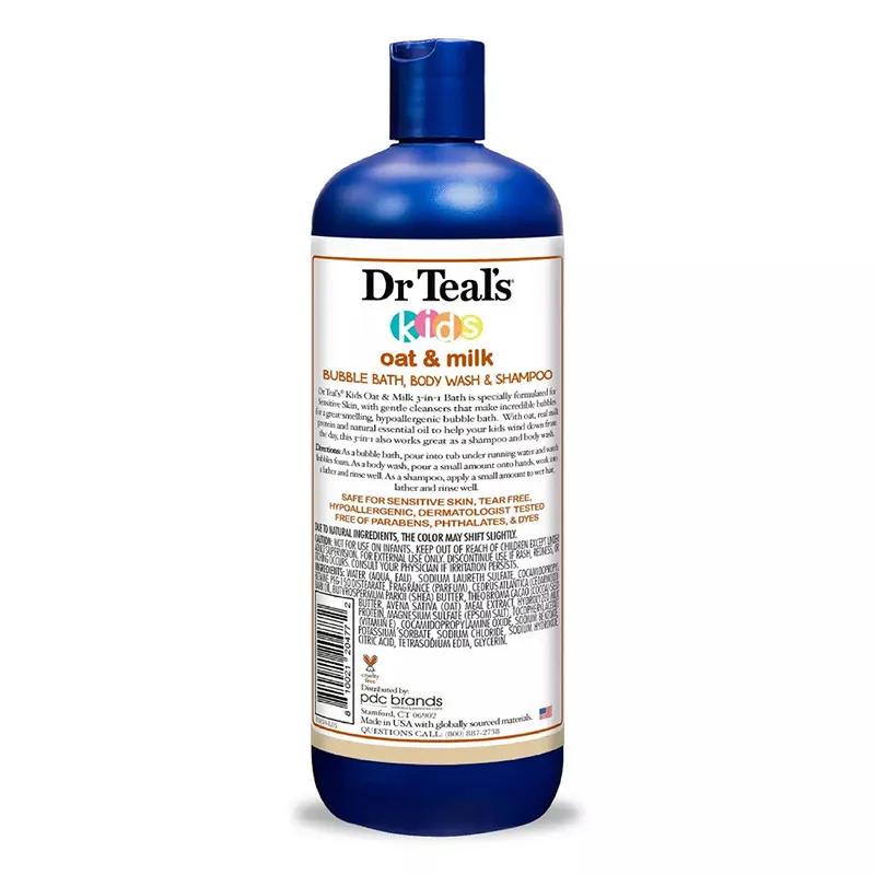 Dr Teal's Kids 3 in 1 Bubble Bath, Body Wash & Shampoo Oat & Milk Bath 591Ml