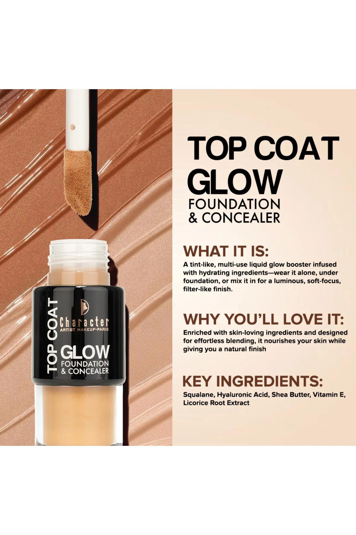 Character Top Coat Glow Foundation and Concealer-Medium Tan