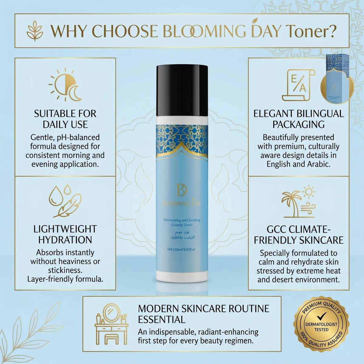BLOOMING DAY Moisturizing and Soothing Essence Toner 150ml