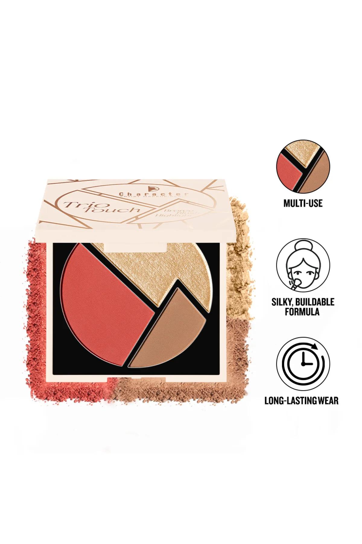 Character Trio Touch Bronze Blush-Highlight Palette-CTT003