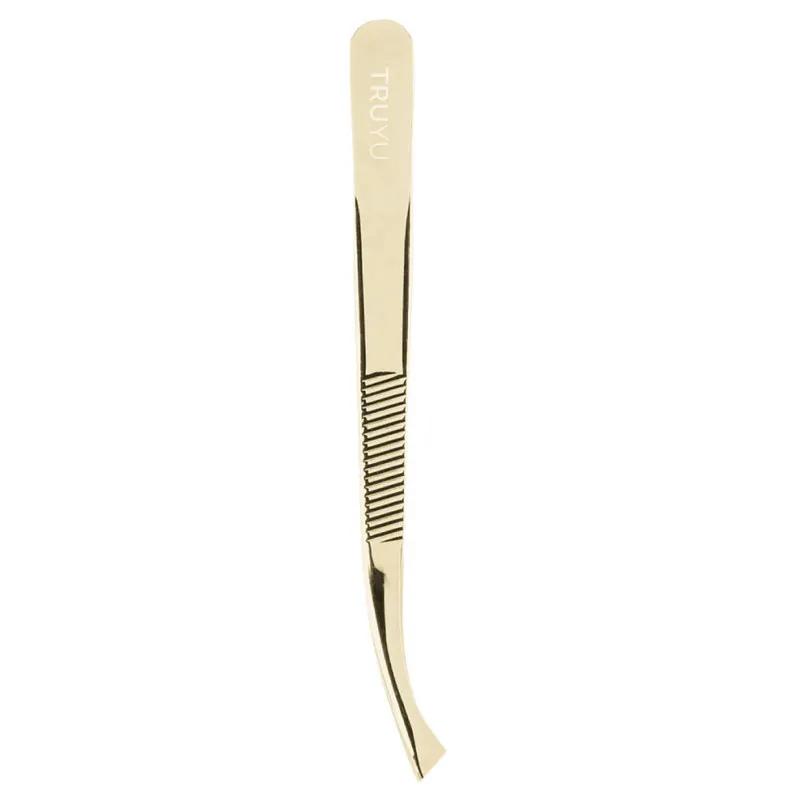 Qvs ( TRUYU ) Slant Tip Tweezer Easy-view (Gold Plated)