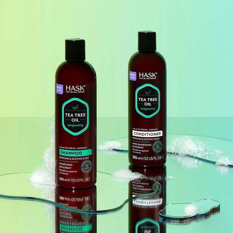 Hask Tea Tree Oil & Rosemary Shampoo 355ml + Conditioner 355ml Value pack
