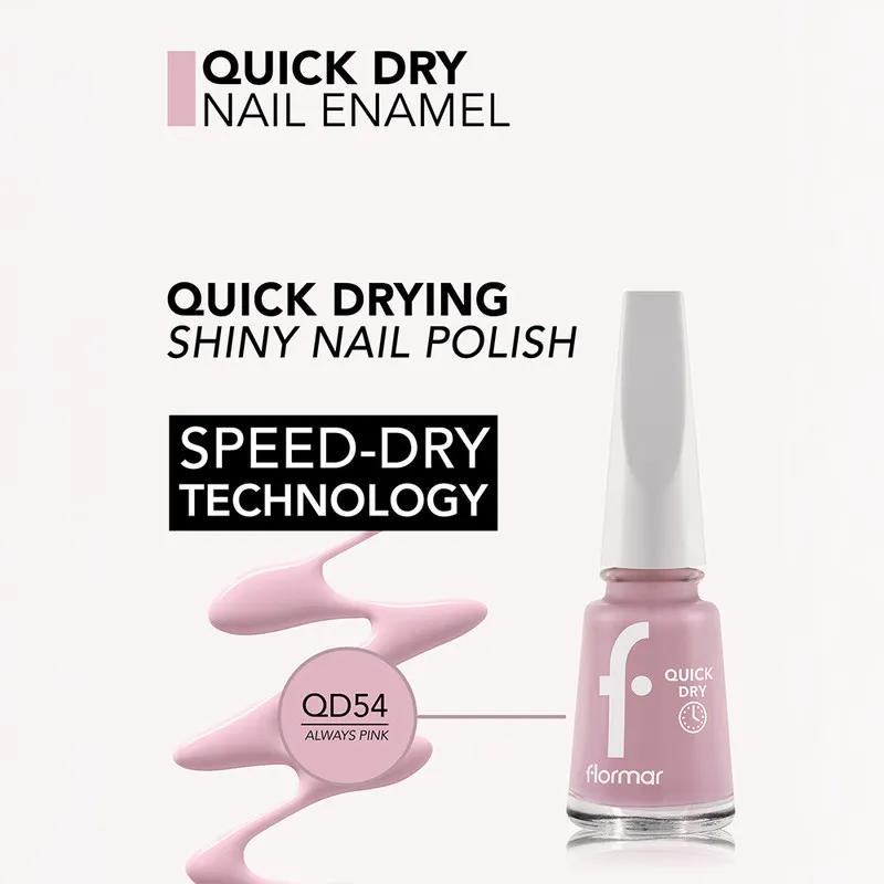 Flormar NP Quick Dry Nail Enamel - 54 Always Pink