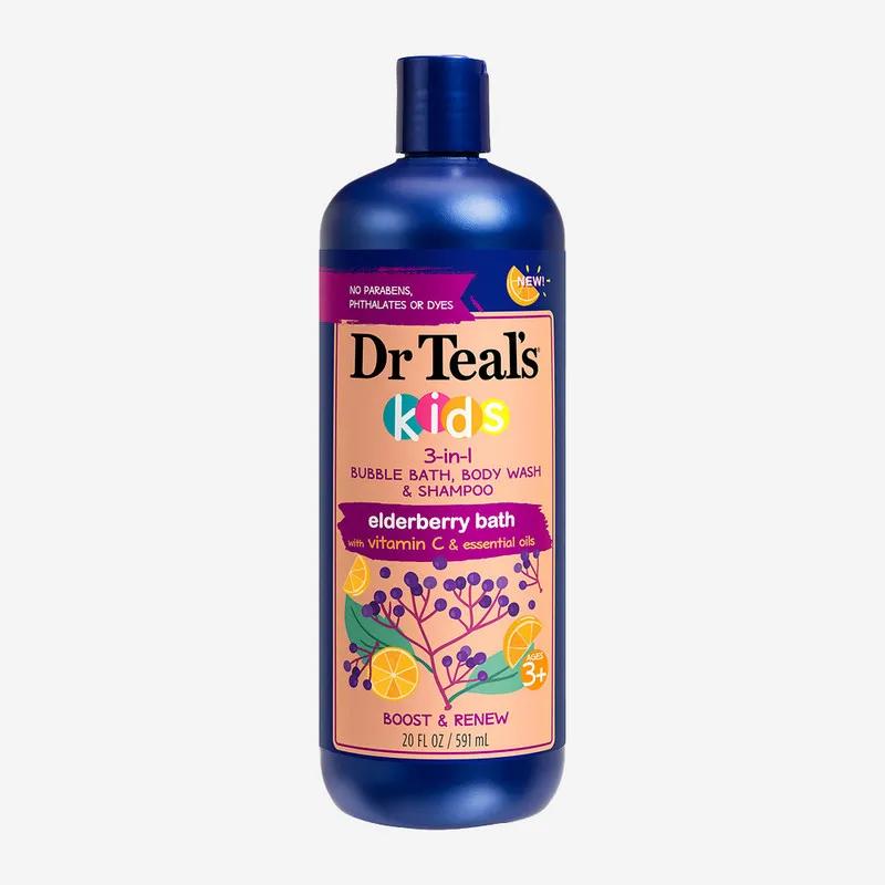 Dr Teal's Kids 3 in 1 Bubble Bath, Body Wash & Shampoo Oat & Milk Bath 591Ml