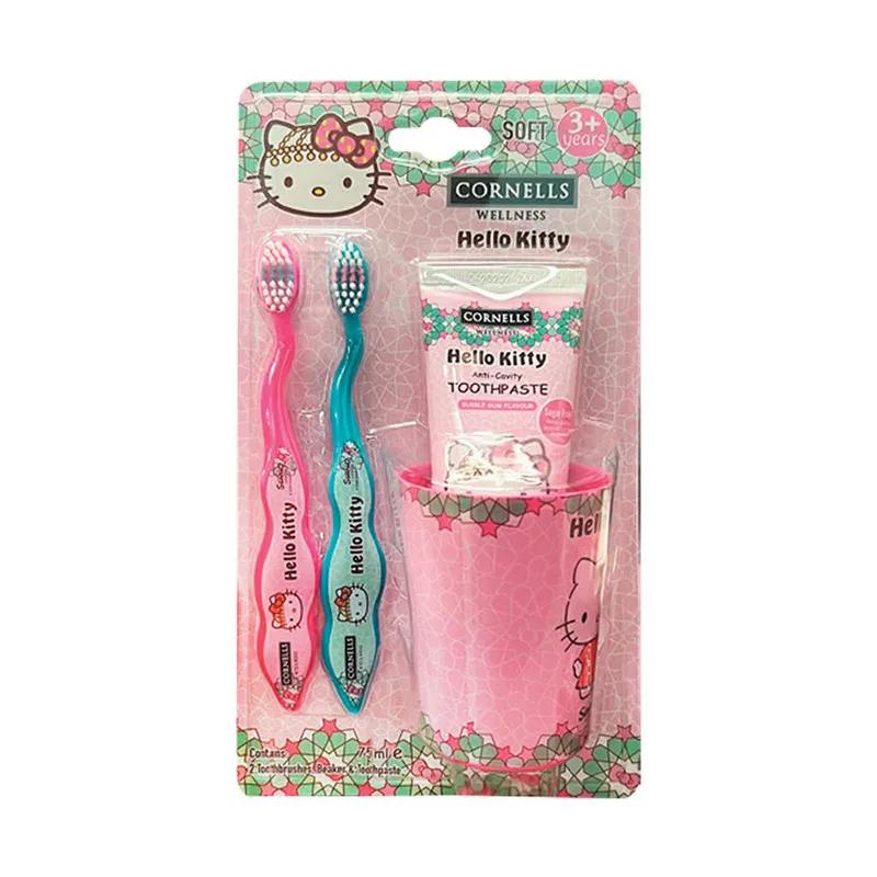 Cornells Hello Kitty - 2 Toothbrushes, Beaker & Toothpaste