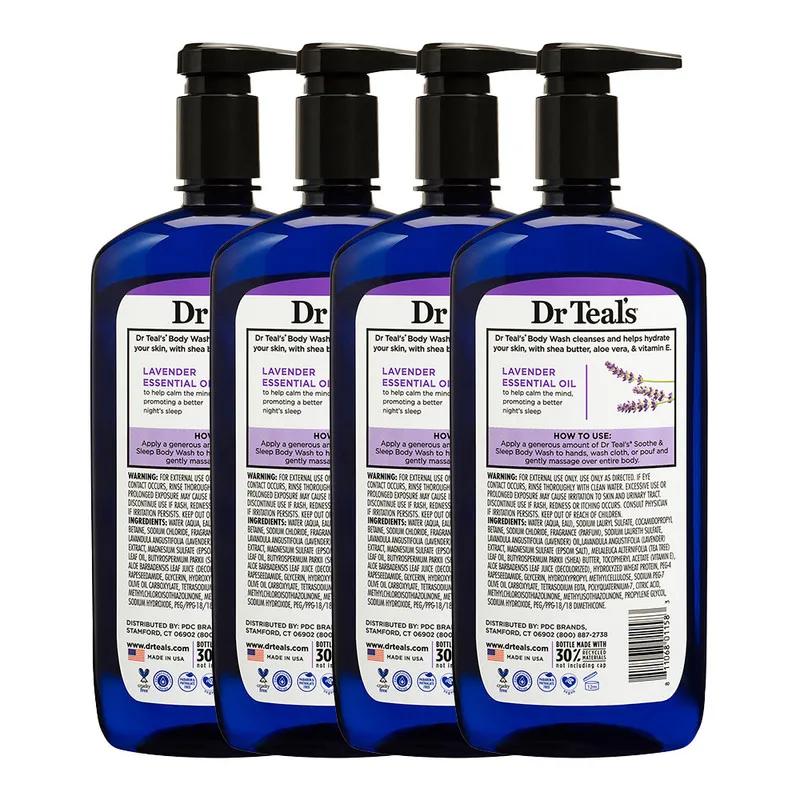 Dr Teal's Epsom Salt Body Wash - Lavender 710ml (Pack of 4)