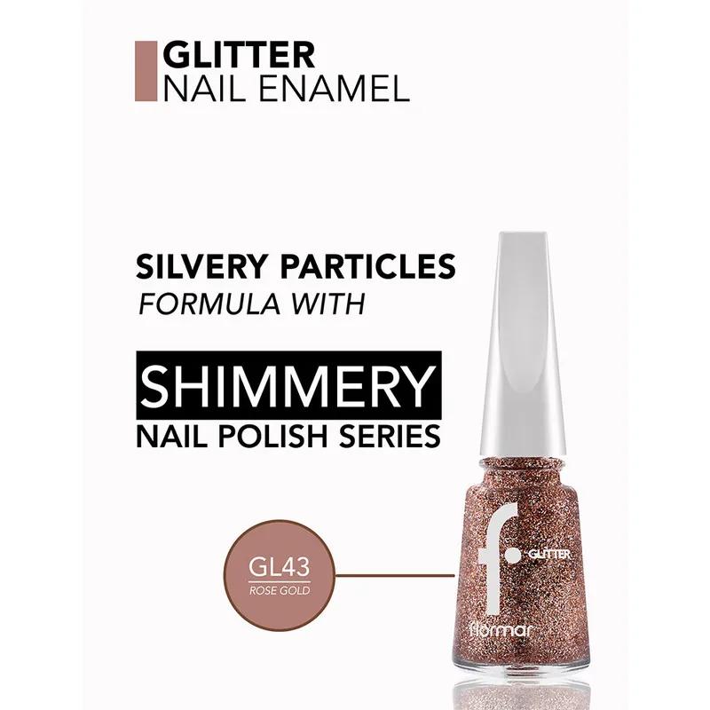 Flormar Glitter Nail Enamel - GL43 Rosegold New