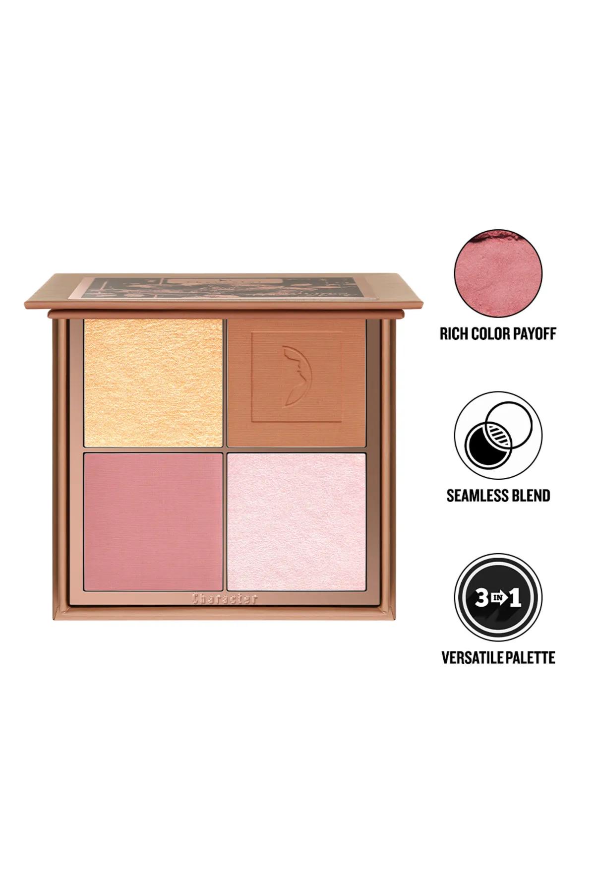 4 Color Blush & Highlighter Palette-Golden Hour Glow - CGP101