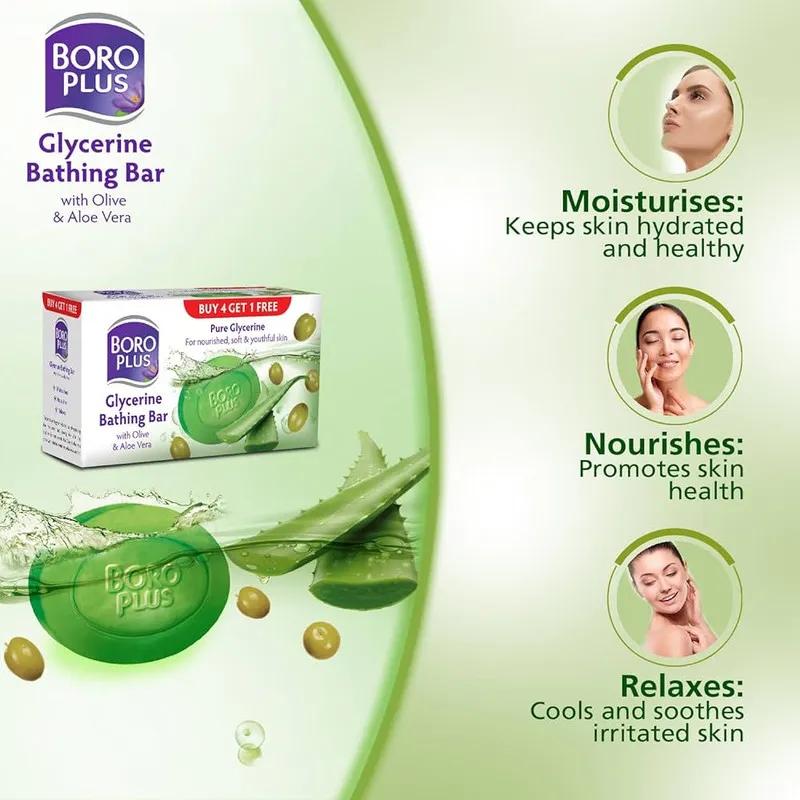 Himani Boroplus Glycerine Bathing Bar With Olive & Aloe Vera 125g