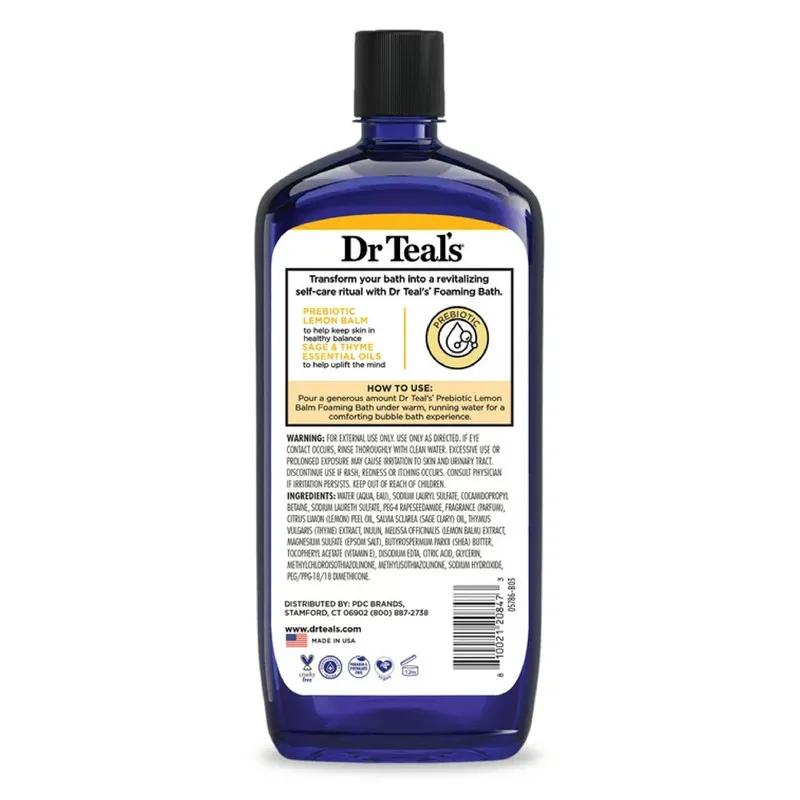 Dr.Teal's Foaming Bath with Pure Epsom Salt Prebiotic Lemon Balm 1000ML
