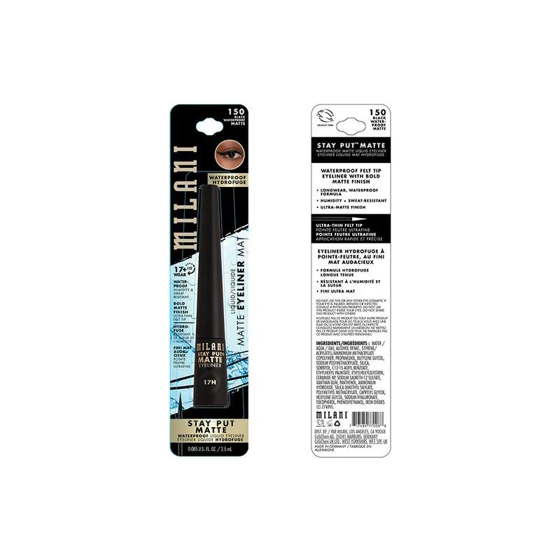 Milani Stay Put Matte Liquid  Eyeliner Waterproof- Black