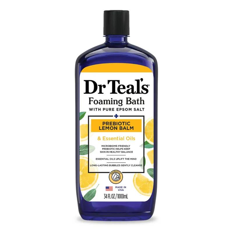 Dr.Teal's Foaming Bath with Pure Epsom Salt Prebiotic Lemon Balm 1000ML