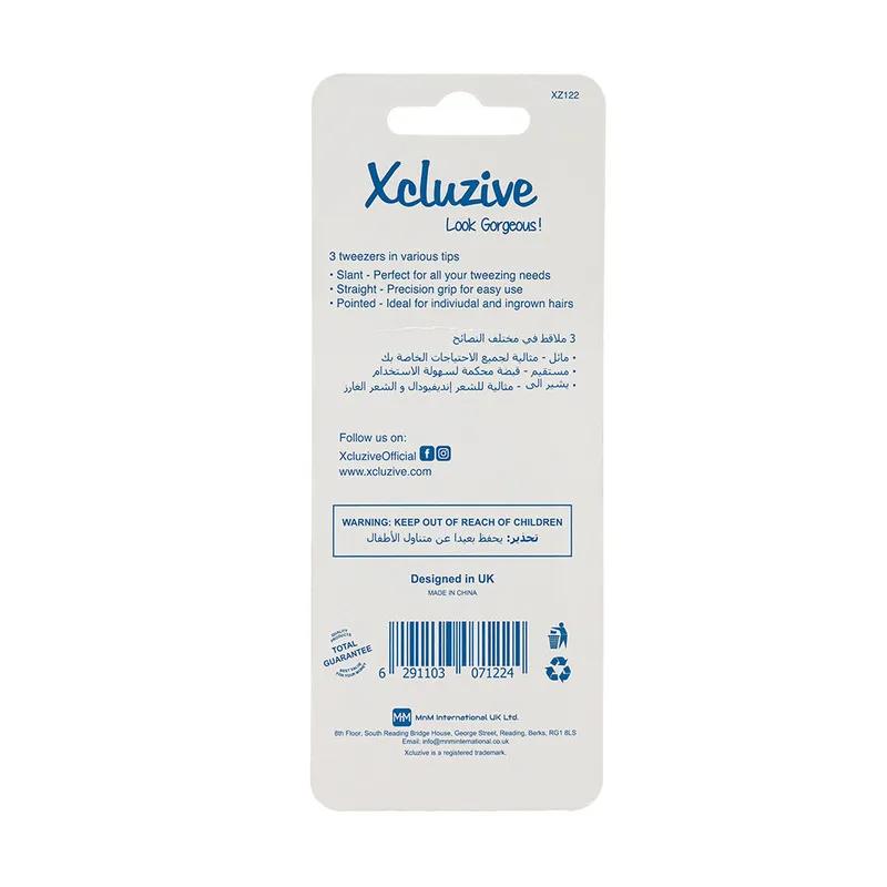 Xcluzive Professional Tweezers 3 pcs