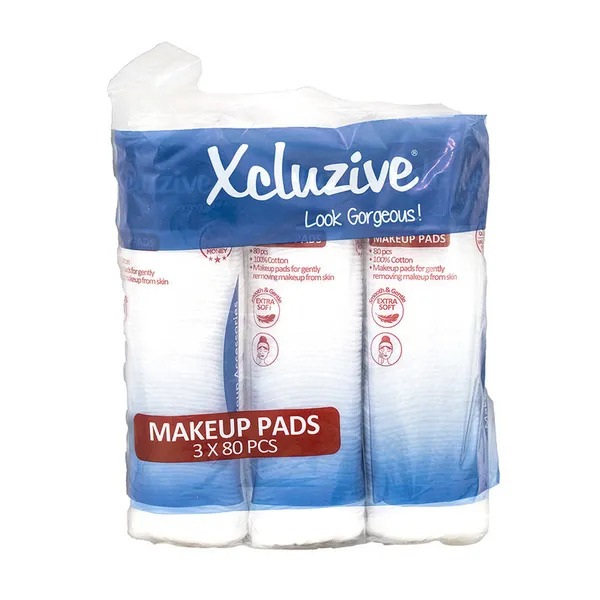 Xcluzive Round Cotton Pads 3 x 80 Pcs